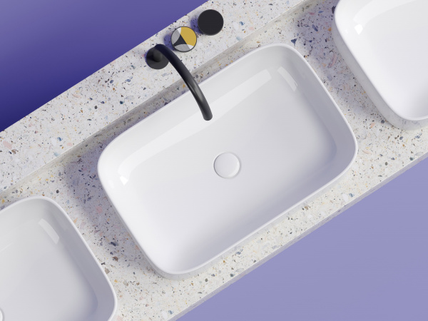 Раковина накладная прямоугольная Ceramica Nova Element CN6053 фарфор цвет белый