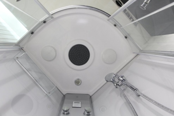 Душевая кабина с крышей Orans Basic+ SR-86150S четверть круга  90x90 стекла прозрачные, профиль белый