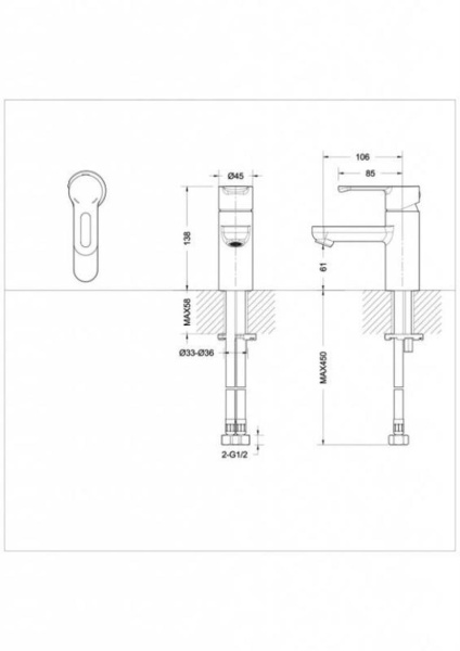 Смеситель для раковины Bravat Stream-D F137163C хром