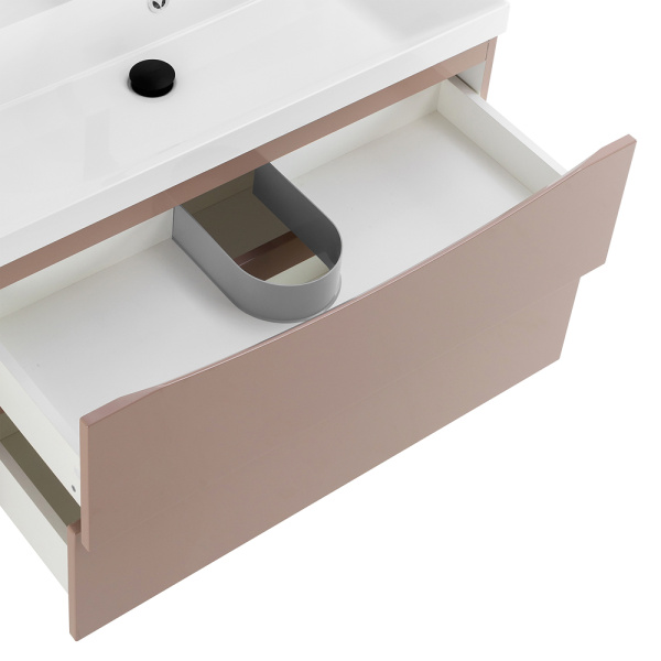 Тумба под раковину подвесная BelBagno Marino MARINO-900-2C-SO-CL-P 90 см  2 ящика цвет Capucino Lucido 