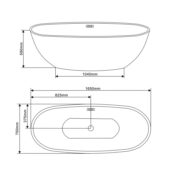 Акриловая ванна Vincea  VBT-509 165x75