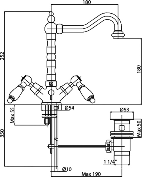 Смеситель для раковины Cezares First FIRST-LS2-02-Bi 