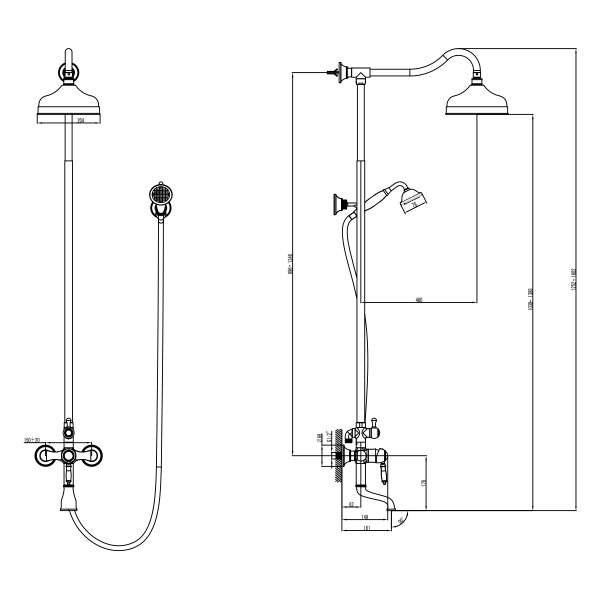 Душевая система со смесителем Lemark Villa LM4862C монтаж настенная без термостата хром
