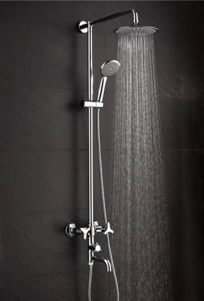 Душевая система со смесителем D&K Hessen DA1384741E09 монтаж настенная без термостата хром