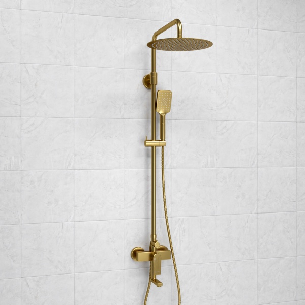 Душевая система со смесителем Wasserkraft  A155.262.201.BG монтаж настенная без термостата золото