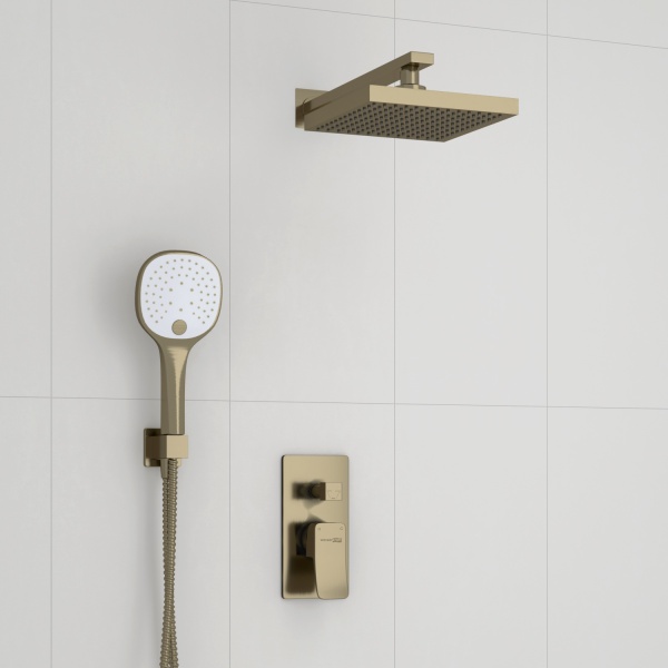 Душевая система со смесителем Wasserkraft  A16040 монтаж встраиваемая в стену без термостата светлая бронза