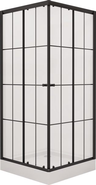 Душевой угол Niagara Nova NG-0190-14 квадратная  90x90 стекла прозрачные, профиль черный