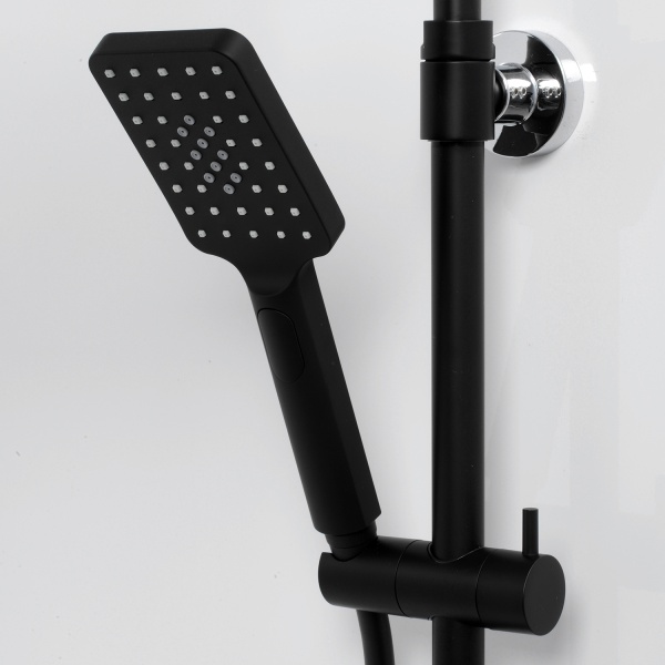 Душевая система со смесителем Wasserkraft  A11401 монтаж настенная с термостатом черный/хром