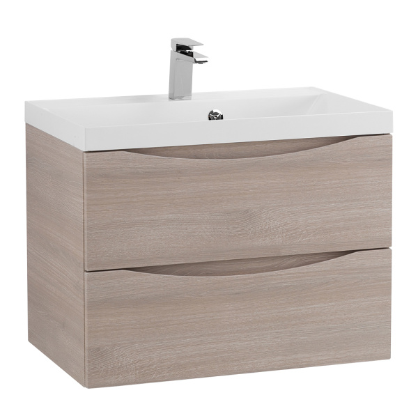 Тумба под раковину подвесная BelBagno Marino MARINO-700-2C-SO-RG-P 70 см  2 ящика цвет Rovere Grigio 