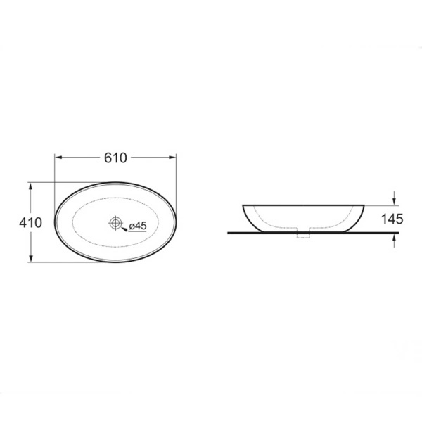Раковина накладная овальная Vincea  VBS-115 фарфор цвет белый