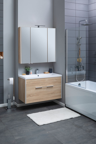 Раковина мебельная прямоугольная Aquanet Нота NEW 00204096 литьевой мрамор цвет белый