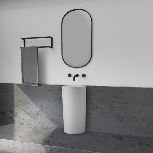 Раковина  круглая Abber STEIN AS2506-H искусственный камень цвет белый матовый