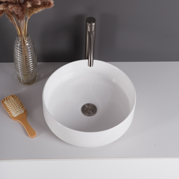 Раковина накладная круглая BelBagno  BB1357 фаянс цвет белый