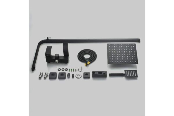 Душевая система со смесителем ALMAes Eco GK-0315 монтаж настенная без термостата черный матовый