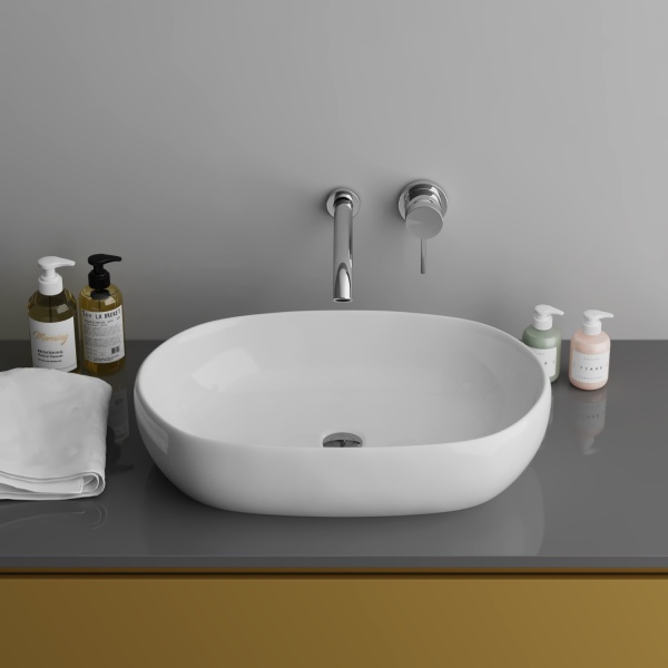 Раковина  овальная Grossman  GR-3015 фаянс цвет белый