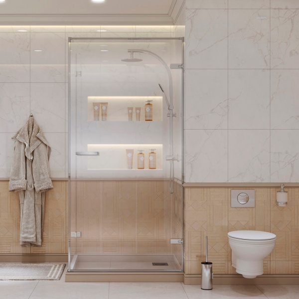 Душевой угол Ambassador Abner 10011102R 100x100 стекла прозрачные, профиль хром