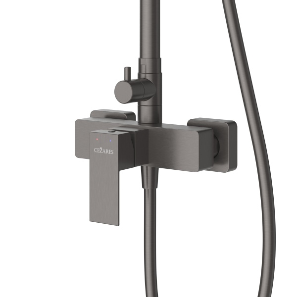 Душевая система со смесителем Cezares Slider SLIDER-CD-GM монтаж настенная без термостата оружейная сталь