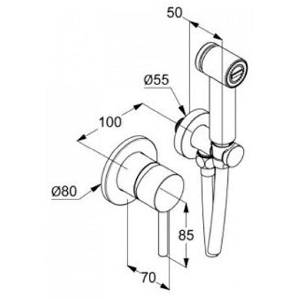 Гигиенический душ Kludi Bozz 38998N076 встраиваемый в стену брашированное золото