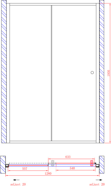 Душевая дверь Cezares Anima ANIMA-W-BF-1-130-P-Cr 130 см стекла матовые, профиль хром