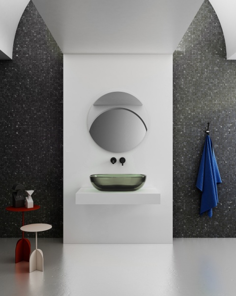 Раковина  овальная Abber Kristall AT2805Vesuvian полиэфирная смола цвет оливковый