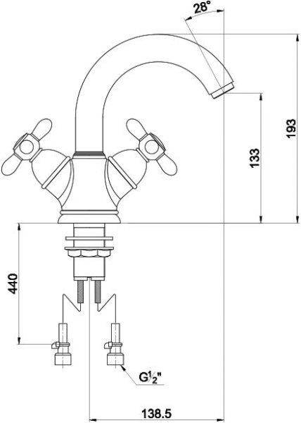 Смеситель для раковины Timo Ritz 0141FNsilver матовый хром