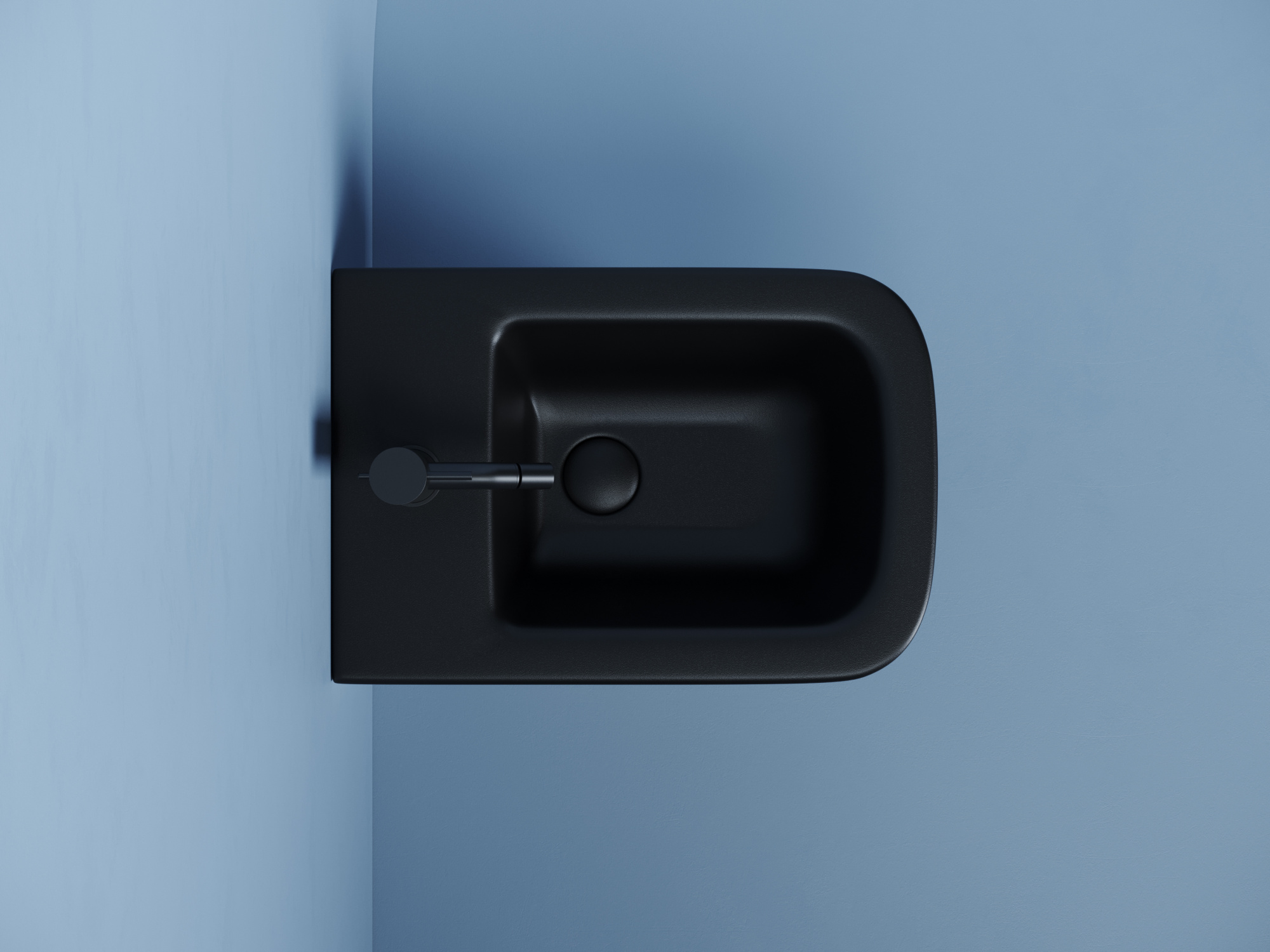 Биде подвесное Ceramica Nova Union CN4010MB фарфор, цвет черный матовый