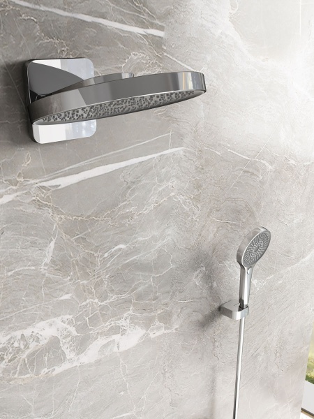 Душевая система со смесителем Vincea  VSFW-2F12TCH монтаж встраиваемая в стену с термостатом хром