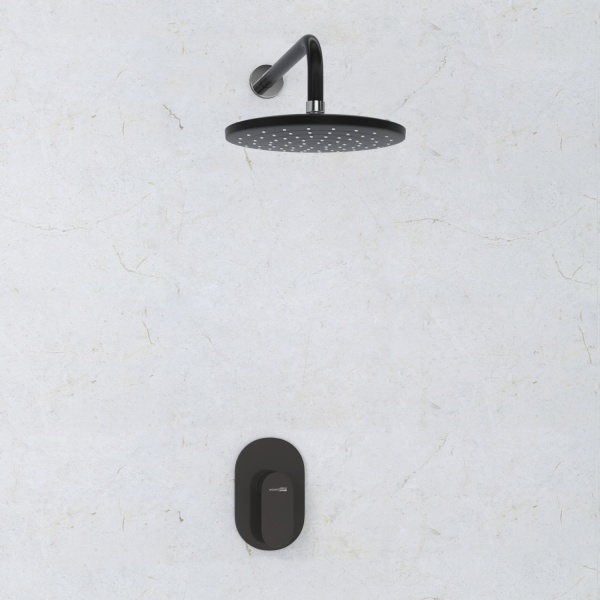 Душевая система со смесителем Wasserkraft  A12777 монтаж встраиваемая в стену без термостата черный