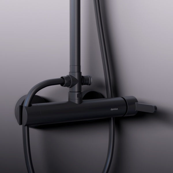 Душевая система со смесителем Damixa Scandinavian Pure 936710300 монтаж настенная без термостата черный