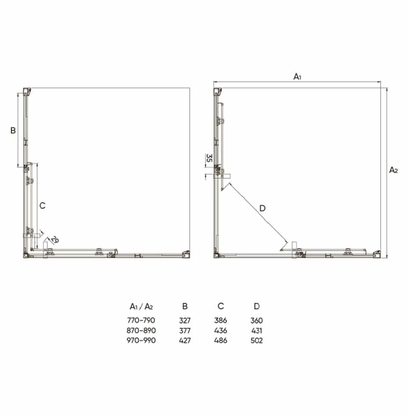 Душевой угол Veconi  RV47B-80-01-C4 80x80 стекла прозрачные, профиль черный