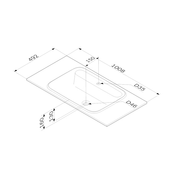 Раковина мебельная прямоугольная Am.Pm Func M8FWPC1000WM искусственный мрамор цвет белый матовый