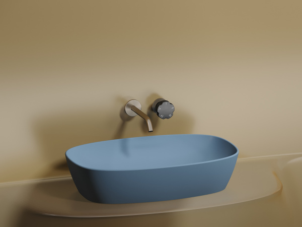 Раковина накладная овальная Ceramica Nova Element CN6049ML фарфор цвет голубой матовый