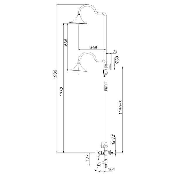 Душевая система со смесителем Lemark Greek LM5562GG монтаж настенная без термостата золото