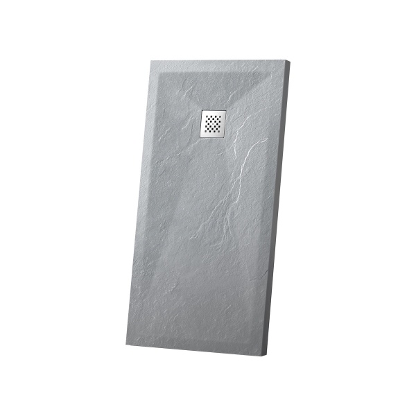 Душевой поддон низкий Vincea VST-4SR VST-4SR8011G прямоугольный литьевой мрамор 110x80 серый матовый
