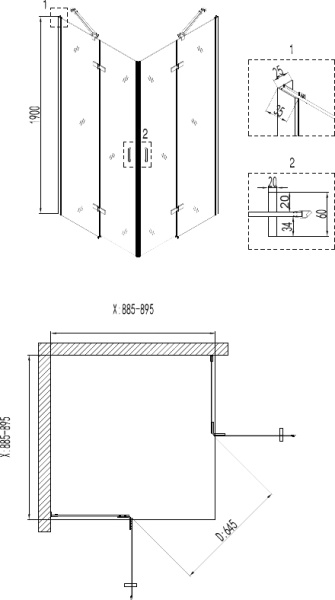 Душевой угол Niagara NG-6613-08 90x90