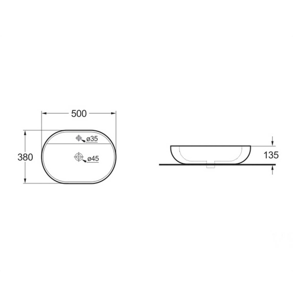 Раковина Vincea  VBS-121 накладная цвет белый