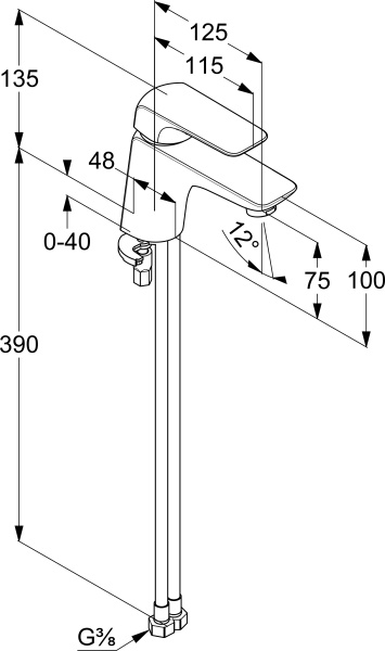 Смеситель для раковины Kludi Ameo 410280575 хром