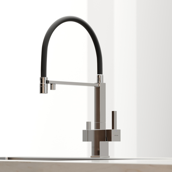 Смеситель для кухни Sancos Moro SC4006CH с подключением к фильтру хром/черный