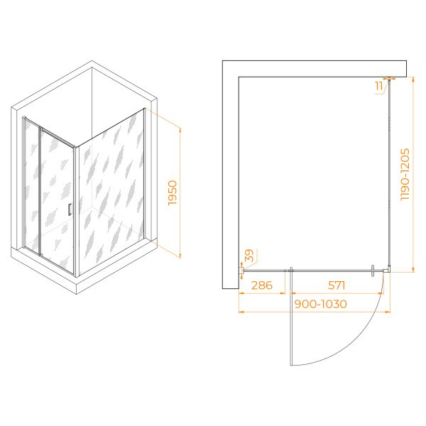 Душевой угол RGW Passage PA-078 350807892-11 прямоугольный 90x120 стекла прозрачные, профиль хром