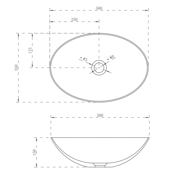 Раковина  овальная Abber STEIN AS2609 искусственный камень цвет белый матовый