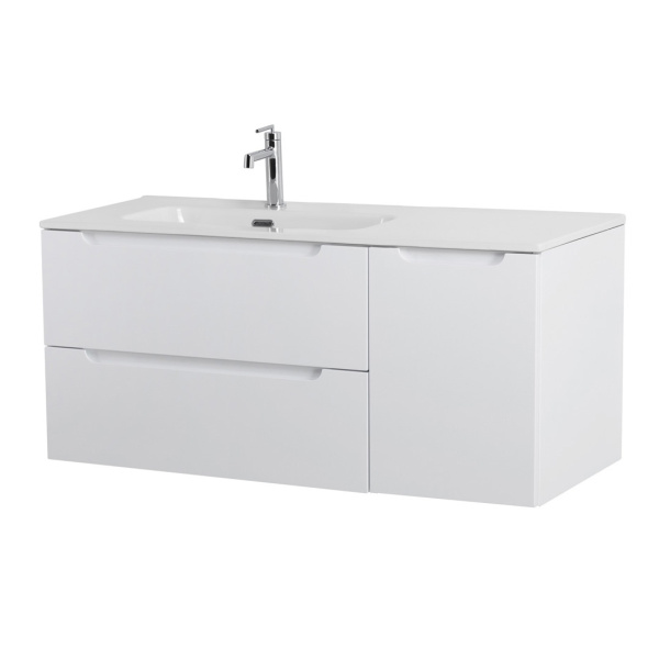 Тумба под раковину подвесная BelBagno Etna ETNA-1200-2C-1A-SO-BL-L 120 см  2 ящика + 1 дверца цвет Bianco Lucido 