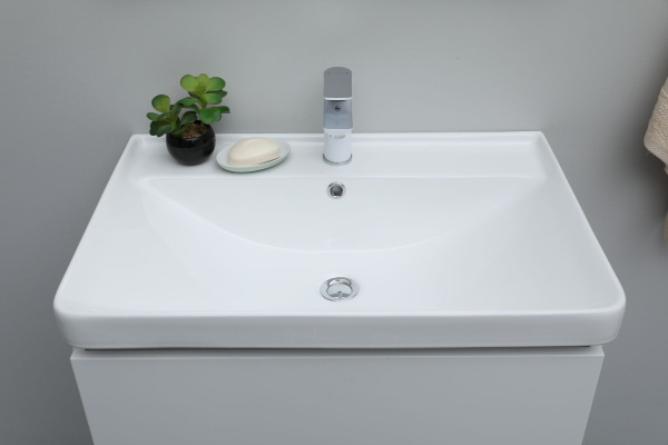 Раковина мебельная квадратная  Aquanet Ирис 00301804 керамика цвет белый