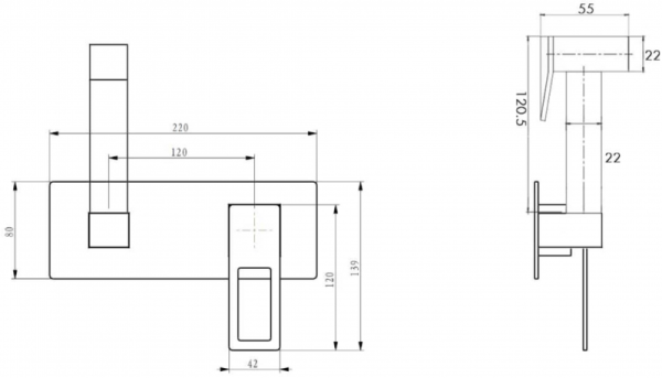 Гигиенический душ Boheme Q 147-WCR встраиваемый в стену White/Chrome