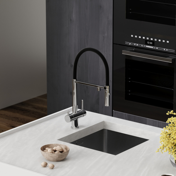 Смеситель для кухни Sancos Imola SC4010CH с подключением к фильтру хром/черный