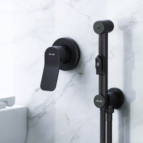 Гигиенический душ Am.Pm X-Joy F40H85A22 встраиваемый в стену черный