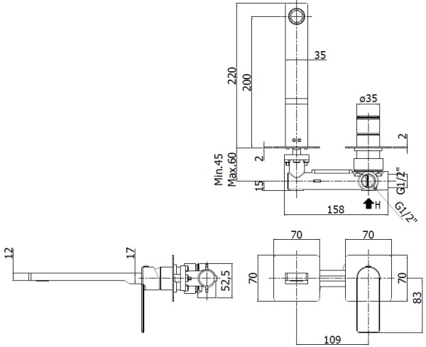 Смеситель для раковины Paffoni Tango TA105CR70 