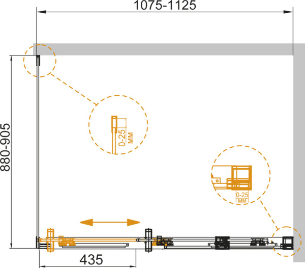 Душевой угол Cezares Duet Soft DUET SOFT-AH-1-110/90-C-Cr прямоугольная  стекла прозрачные, профиль хром