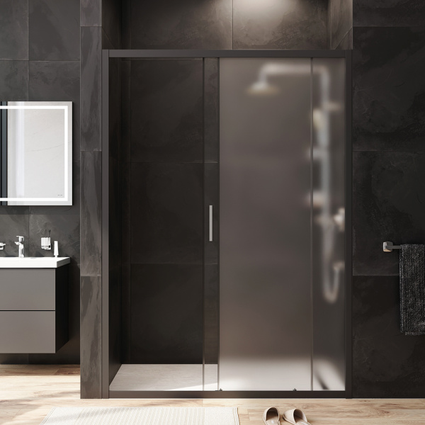 Душевая дверь Am.Pm Gem W90G-140-1-195BM 140 см стекла матовые прозрачные, профиль черный