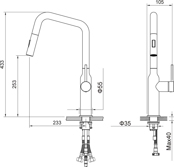 Смеситель для кухни Timo Saona 2386/02FL без подключения к фильтру бронза