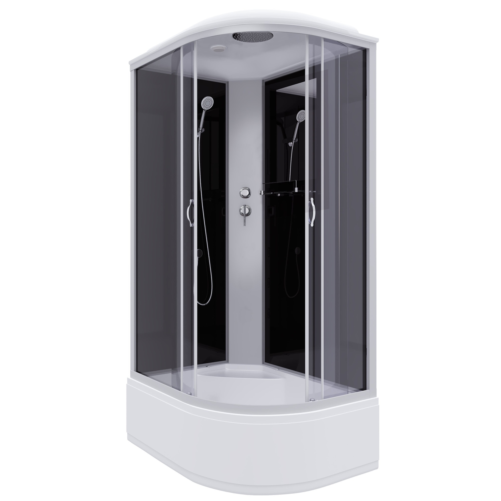 Душевая кабина с крышей Niagara Classic NG-2510-14L асимметричная  120x80 стекла тонированные, профиль матовый хром